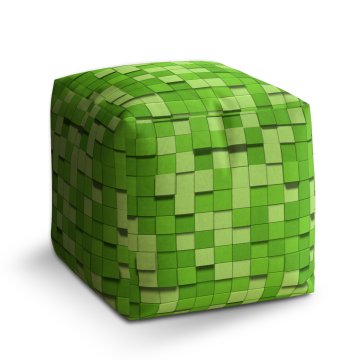 Taburet Cube Green Blocks 3D: 40x40x40 cm