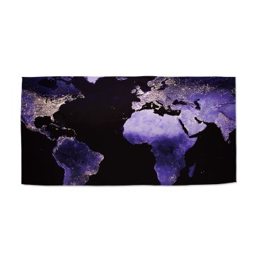 Ručník Světelná mapa světa
