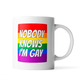 Hrnek Nobody knows I'am gay: 330 ml