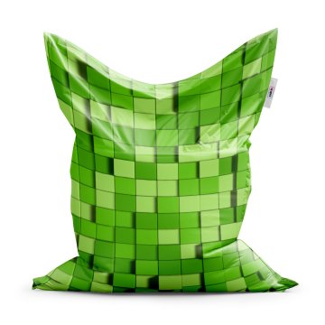 Sedací vak Classic Green Blocks 3D