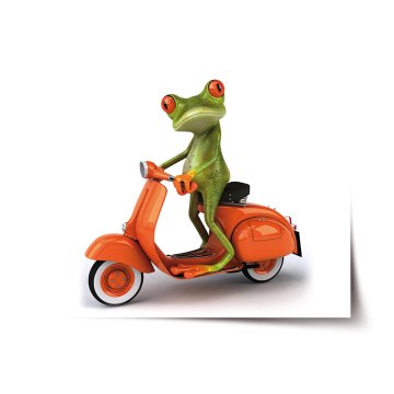 Plakát Žába na motorce