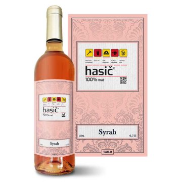 Růžové víno Hasič: 0,75 l