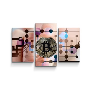 Obraz - 3-dílný Bitcoin
