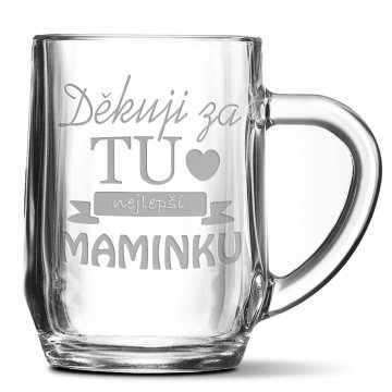 Půllitr Děkuju za tu nejlepší maminku: 0,5 l