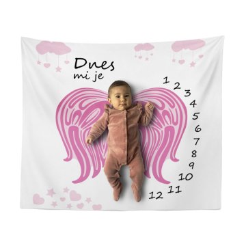 Milníková deka Růžový anděl: 100x100 cm