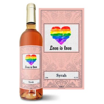 Růžové víno Love is Love: 0,75 l 