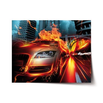 Plakát Auto v plamenech