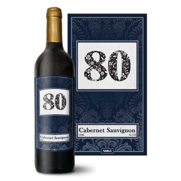 Červené víno k 80. narozeninám: 0,75 l