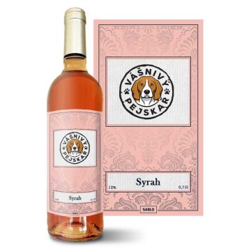 Růžové víno Vášnivý pejskař: 0,75 l 