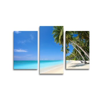 Obraz - 3-dílný Palmová pláž