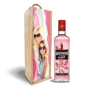 Dřevěná krabička Beefeater Pink gin